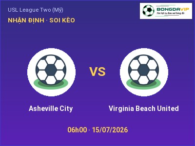 Soi kèo, dự đoán Asheville City vs Virginia Beach United 06h00 ngày 15/07: Ba điểm ở lại?