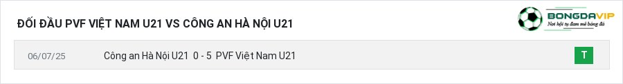 Lịch sử đối đầu PVF Việt Nam U21 vs Công an Hà Nội U21