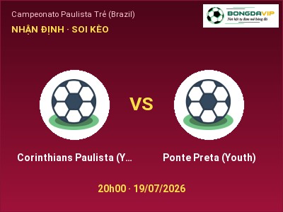 Nhận định kèo Corinthians Paulista (Youth) vs Ponte Preta (Youth) 20h00 ngày 19/07 – Chủ nhà sáng cửa
