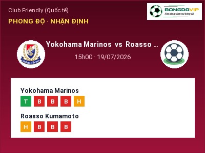 Soi kèo Yokohama Marinos vs Roasso Kumamoto 15h00 ngày 19/07: Chủ nhà sáng cửa