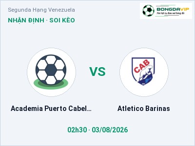 Soi kèo Academia Puerto Cabello B vs Atletico Barinas 02h30 ngày 03/08: Cửa trên gọi tên chủ nhà