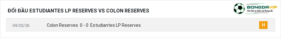 Lịch sử đối đầu Estudiantes LP Reserves vs Colon Reserves