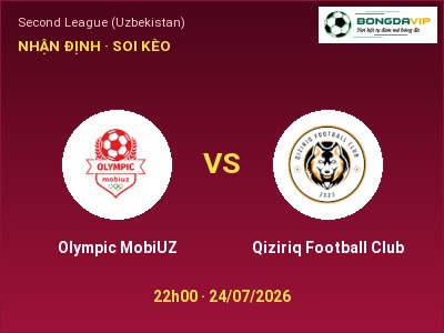 Soi kèo Olympic MobiUZ vs Qiziriq Football Club 22h00 ngày 24/07: Cửa trên gọi tên chủ nhà