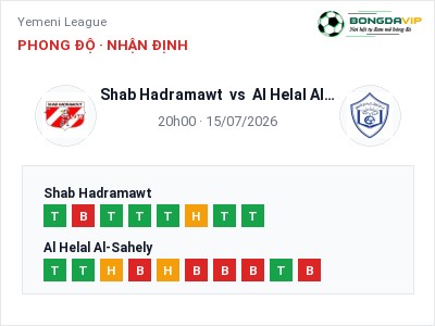 Soi kèo Shab Hadramawt vs Al Helal Al-Sahely 20h00 ngày 15/07: Chủ nhà sáng cửa