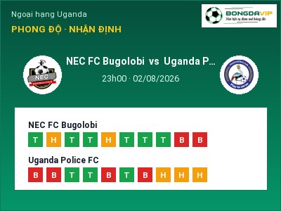 Dự đoán NEC FC Bugolobi vs Uganda Police FC, 23h00 ngày 02/08: Tỷ lệ kèo Ngoại hạng Uganda