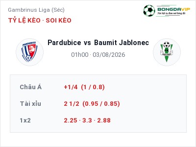 Nhận định kèo Pardubice vs Baumit Jablonec 01h00 ngày 03/08 – Chủ nhà gặp khó