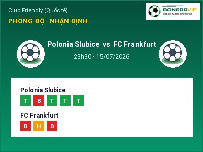 Nhận định Polonia Slubice vs FC Frankfurt, 23h30 ngày 15/07: Soi kèo Club Friendly (Quốc tế)