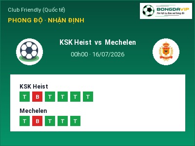 Nhận định bóng đá KSK Heist vs Mechelen (00h00, 16/07): Khó cho đội khách
