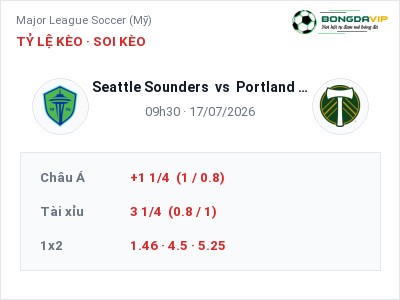 Nhận định Seattle Sounders vs Portland Timbers, 09h30 ngày 17/07: Soi kèo Major League Soccer (Mỹ)