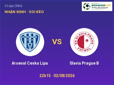 Nhận định bóng đá Arsenal Ceska Lipa vs Slavia Prague B (22h15, 02/08): Cơ hội cho đội khách