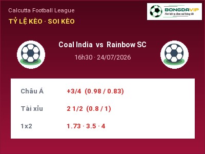 Soi kèo, dự đoán Coal India vs Rainbow SC 16h30 ngày 24/07: Khó cho đội khách