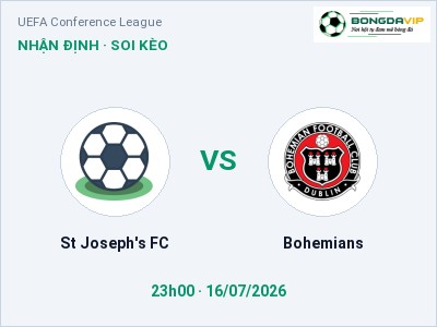 Soi kèo St Joseph's FC vs Bohemians 23h00 ngày 16/07: Chủ nhà gặp khó