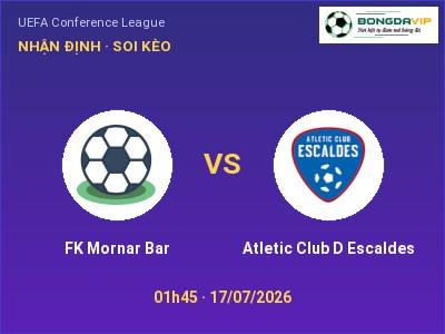 Nhận định kèo FK Mornar Bar vs Atletic Club D Escaldes 01h45 ngày 17/07 – Chủ nhà gặp khó