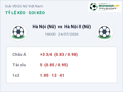 Soi kèo, dự đoán Hà Nội (Nữ) vs Hà Nội II (Nữ) 16h00 ngày 24/07: Chủ nhà sáng cửa