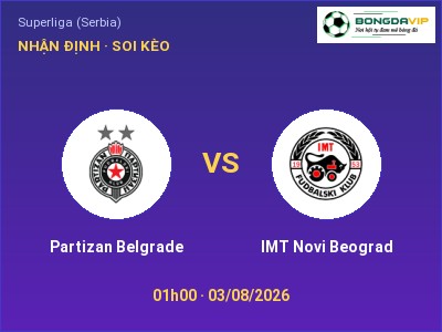 Soi kèo, dự đoán Partizan Belgrade vs IMT Novi Beograd 01h00 ngày 03/08: Khó cho đội khách