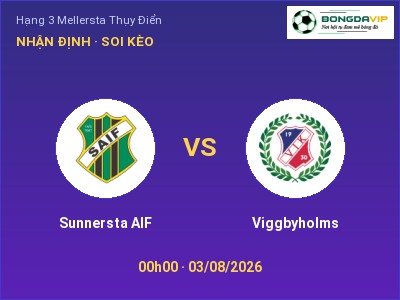 Nhận định Sunnersta AIF vs Viggbyholms, 00h00 ngày 03/08: Soi kèo Hạng 3 Mellersta Thụy Điển