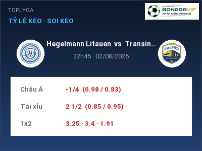 Dự đoán Hegelmann Litauen vs Transinvest Vilnius, 22h45 ngày 02/08: Tỷ lệ kèo TOPLYGA